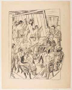 Striptiz, płyta 4 z serii „Wycieczka do Berlina 1922” autorstwa Max Beckmann