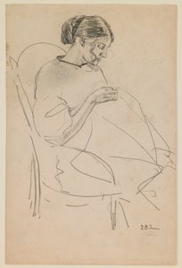 Studium szycia kobiety autorstwa Max Beckmann