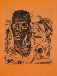 Czarny mężczyzna, tablica 6 z teki „Doroczny jarmark” autorstwa Max Beckmann