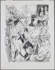 Ulica, tablica 3 z teki „Piekło” autorstwa Max Beckmann