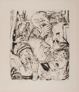 Ziewacze, tablica 7 z portfolio „Twarze” autorstwa Max Beckmann