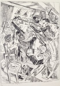Te ostatnie, autorstwa Maxa Beckmanna (1884-1950), litografia. Niemcy, XX wiek. autorstwa Max Beckmann