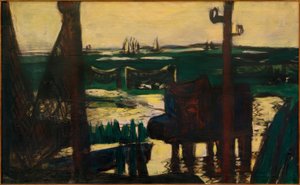 Morze Wattowe zielone i czarne i żółte autorstwa Max Beckmann