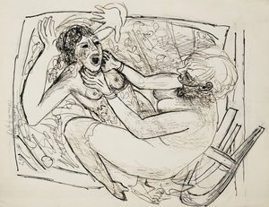 Kobiety walczące; kobiety walczą autorstwa Max Beckmann