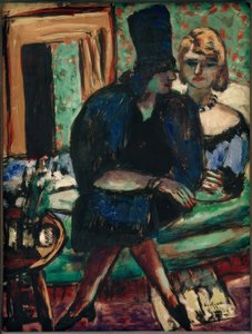 Dwie kobiety na sofie autorstwa Max Beckmann