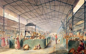 Wnętrze Les Halles, 1835