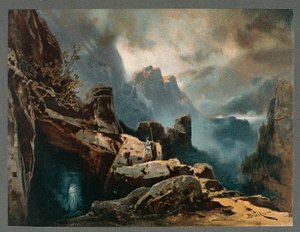 Francja, Paryż, Scenografia do aktu III Pierścienia Nibelunga - Złoto Renu autorstwa Richarda Wagnera