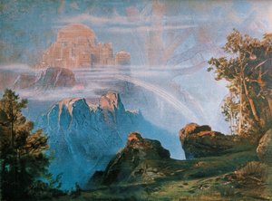 Niemcy, Bayreuth, Walhalla, tło dla scenografii Pierścienia Nibelungów Richarda Wagnera (1813-1883)