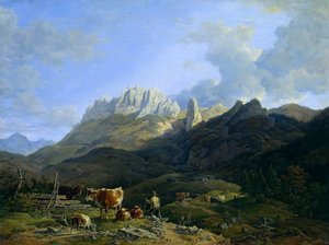 Krajobraz Alm z Kampenwand