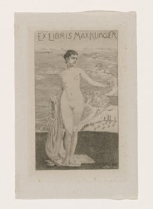 Ekslibris van Maxa Klingera Lo sono io (tytuł na obiekcie) autorstwa Max Klinger