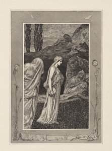 Psyche w Tartarze (Amor i Psyche, opus V, tablica 39) autorstwa Max Klinger