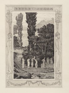 Wędrująca Psyche (Amor i Psyche, opus V, plansza 28) autorstwa Max Klinger