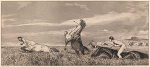 Ścigany centaur autorstwa Max Klinger