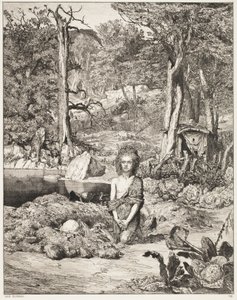 Simplicius przy grobie pustelnika autorstwa Max Klinger