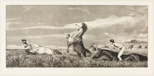 Prześladowany centaur (Intermezzi, opus IV, karta 3) autorstwa Max Klinger
