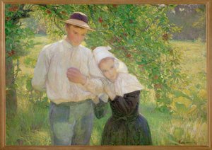 Spaziergang im Garten - Spacer po ogrodzie ... (obraz na płótnie) autorstwa Max Kurzweil