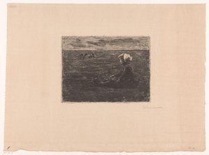 Młody pastuch siedzący na polu autorstwa Max Liebermann (signed by artist)