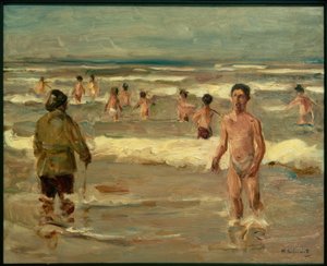 Chłopcy kąpiący się w morzu autorstwa Max Liebermann