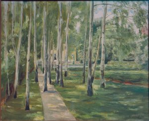 Aleja brzozowa w ogrodzie Wannsee na zachodzie autorstwa Max Liebermann