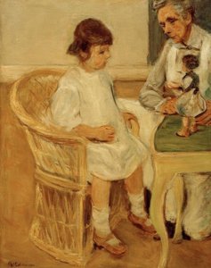 Wnuczka artysty na wiklinowym fotelu po prawej autorstwa Max Liebermann