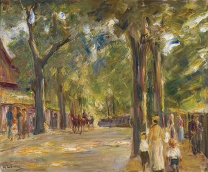 Duża Seestrasse w Wannsee z spacerowiczami autorstwa Max Liebermann
