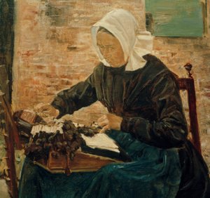 Holenderska koronkarka autorstwa Max Liebermann