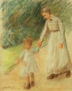 Wnuczka z nianią autorstwa Max Liebermann