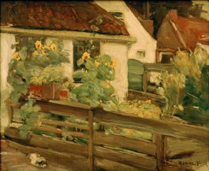 Ogród ze słonecznikami autorstwa Max Liebermann