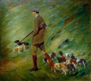 Łowcy na wydmach - trenerzy z psami autorstwa Max Liebermann