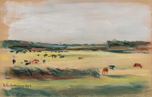 Krajobraz z pasącymi się krowami. 1908 autorstwa Max Liebermann