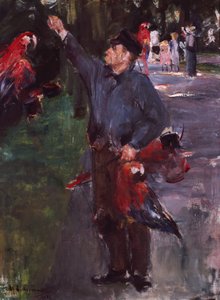 Człowiek z papugami (olej na płótnie) autorstwa Max Liebermann