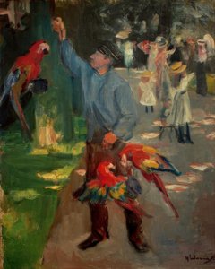 Człowiek-papuga w zoo w Amsterdamie autorstwa Max Liebermann