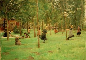 Bawiące się dzieci autorstwa Max Liebermann