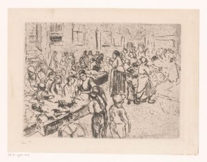 Handel uliczny w Starej Dzielnicy Żydowskiej w Amsterdamie autorstwa Max Liebermann