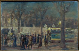 Scena uliczna pod Bramą Brandenburską (wieczór u Brandenburgii ..) autorstwa Max Liebermann