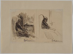 Dwa portrety jego ojca, Louisa Liebermanna, w fotelu autorstwa Max Liebermann