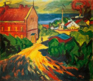 Czerwony dom urzędnika autorstwa Max Pechstein