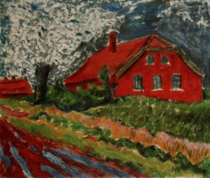 Czerwony dom autorstwa Max Pechstein