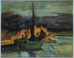 Łodzie rybackie na brzegu / 1923 autorstwa Max Pechstein