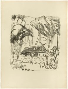 Gospodarstwo za brzozami, z „Ody do Samlandu” autorstwa Max Pechstein