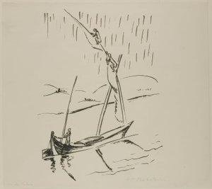 Kanał Sueski, z serii zdjęć podróżniczych: Włochy – Morza Południowe autorstwa Max Pechstein