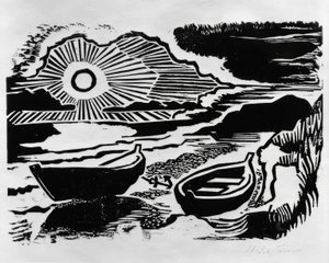 Zachodzące słońce autorstwa Max Pechstein