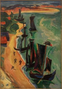 Zurückgekehrte Kähne von Max Pechstein