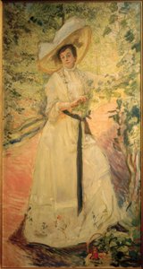 Nini am Weinspalier autorstwa Max Slevogt