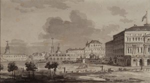 Kreml moskiewski przed budową Wielkiego Pałacu Kremlowskiego, 1817
