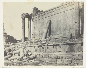 Baalbeck (Heliopolis), świątynia Jowisza, fasada wschodnia; Syria autorstwa Maxime Du Camp