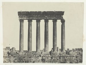 Baalbeck Heliopolis, Kolumnada Świątyni Słońca, Syria, 184951, wydrukowany 1852. autorstwa Maxime Du Camp