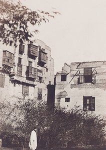Kair, dom i ogród w Dzielnicy Francuskiej, z Gustavem Flaubertem, 1850 autorstwa Maxime Du Camp