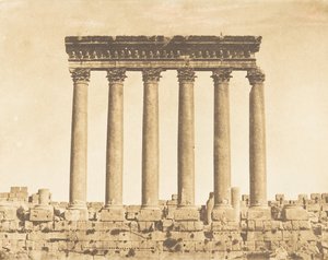 Kolumnada Świątyni Słońca w Baâlbek Heliopolis, 15 września 1850 r. autorstwa Maxime Du Camp