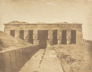 Fasada świątyni Atora w Dendera Tentyris, 1849-50. autorstwa Maxime Du Camp